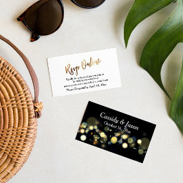 Tarjeta De Recepción Moderno Gold & Bokeh RSVP Escritura Casual en Líne