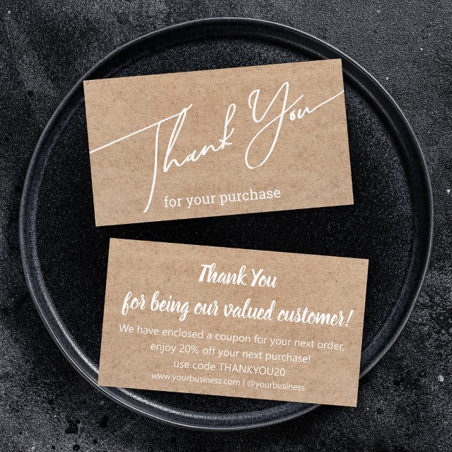 Tarjeta De Recepción moderno gracias a los pequeños negocios kraft moda (Subido por el creador)