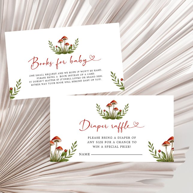 Tarjeta De Recepción Moderno hongo Baby Shower Diaper Raffle (Subido por el creador)