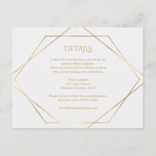 Tarjeta De Recepción Moderno, mínimo, pur, blanco, dorado