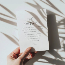 Tarjeta De Recepción Moderno Monograma Elegante Script Detalles Boda