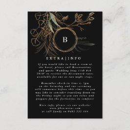 Tarjeta De Recepción MODERNO Monograma Eucalyptus ONYX Detalles INFO