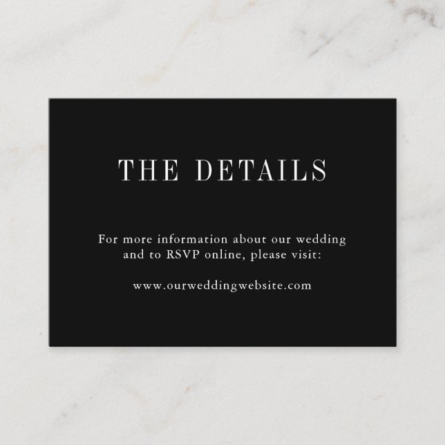 Tarjeta De Recepción Moderno Monograma Simple Pareja Nombre Negro Y Bla (Anverso)