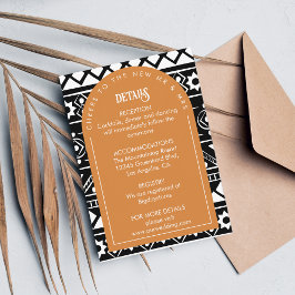 Tarjeta De Recepción Moderno Naranja de arcos quemados en el Boda del p