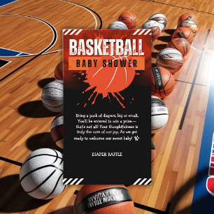 Tarjeta De Recepción Moderno Naranja de baloncesto Ball Baby Shower