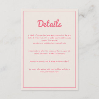 Tarjeta De Recepción Moderno negrita Boda de los Vibes Retro de Fuchsia