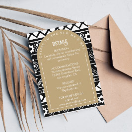 Tarjeta De Recepción Moderno Patrón Boho Arco Boda Oro