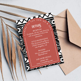 Tarjeta De Recepción Moderno patrón Boho Boda Arco Coral