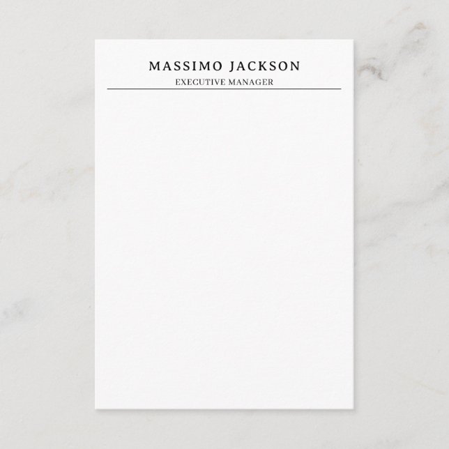 Tarjeta De Recepción Moderno Profesional Simple Negro y Blanco de Moda (Anverso)