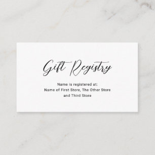 Tarjeta De Recepción Moderno Registro Mínimo de Regalos Simple Baby Sho