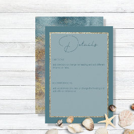 Tarjeta De Recepción Moderno resumen de playa detalles de Bodas Verde a