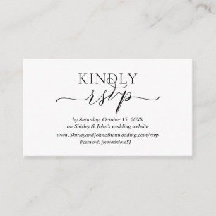 Tarjeta De Recepción Moderno romantico, Black Script, sitio web RSVP