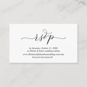 Tarjeta De Recepción Moderno romantico, Black Script, sitio web RSVP