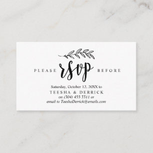 Tarjeta De Recepción Moderno ruso, fuente negra, fiesta de boda RSVP