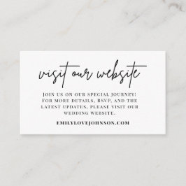 Tarjeta De Recepción Moderno sitio web de Boda mínimo RSVP Código QR