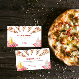 Tarjeta De Recepción Moderno Slice Pizza Beers Diaper Raffle Baby Showe