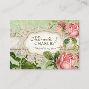 Tarjeta De Recepción Moderno té de encaje vintage con hidrangea en Rosa