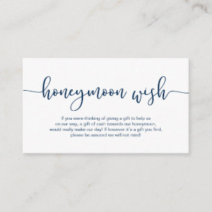 Tarjeta De Recepción Moderno tipo de letra azul de la Marina, deseo de