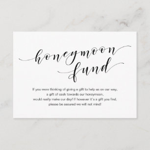 Tarjeta De Recepción Moderno tipo negro, Boda de luna de miel deseo