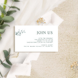 Tarjeta De Recepción Moderno verde y blanco se unen a nosotros Boda de