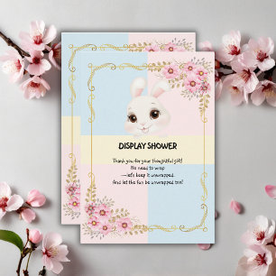 Tarjeta De Recepción Moderno y elegante Baby Shower de conejo blanco