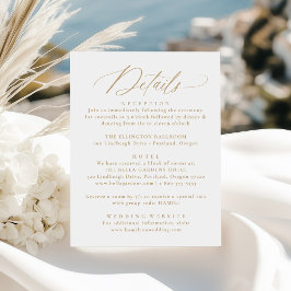 Tarjeta De Recepción Moderno y elegante Boda de caligrafía de oro