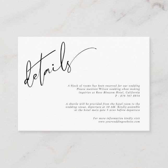 Tarjeta De Recepción Moderno y elegante Boda de escritura elegante