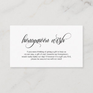 Tarjeta De Recepción Moderno y elegante Boda de escritura negra Honeymo