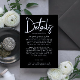 Tarjeta De Recepción Moderno y elegante Boda negro editable Premium