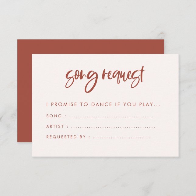 Tarjeta De Recepción Moderno y elegante boda rosa de nieve  Canción (Anverso / Reverso)