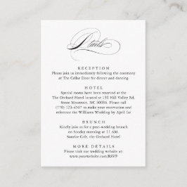 Tarjeta De Recepción Moderno y elegante guión detalles del Boda clásico