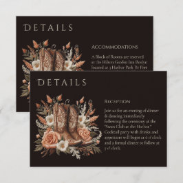 Tarjeta De Recepción Moderno y elegante País Occidental - Flores