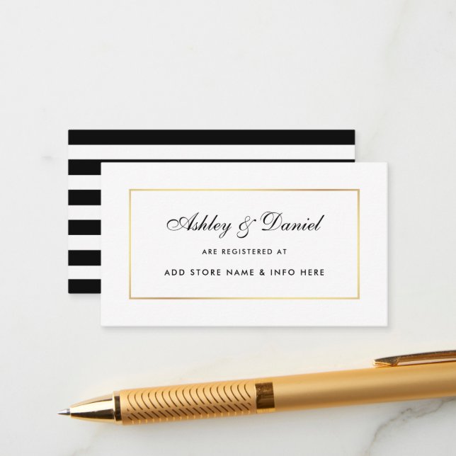 Tarjeta De Recepción Moderno y elegante Registro de Bodas Insertar Tarj (Anverso/Reverso In Situ)