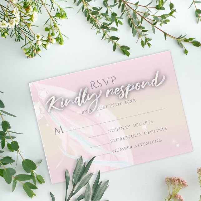 Tarjeta De Recepción Moderno y elegante Resumen Boda rosa suave de colo (Subido por el creador)