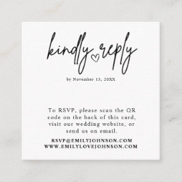 Tarjeta De Recepción Moderno y elegante Romántico Código QR Boda RSVP