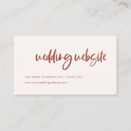 Tarjeta De Recepción Moderno y elegante sitio web de boda rosa de nieve