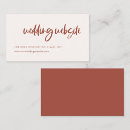 Tarjeta De Recepción Moderno y elegante sitio web de boda rosa de nieve