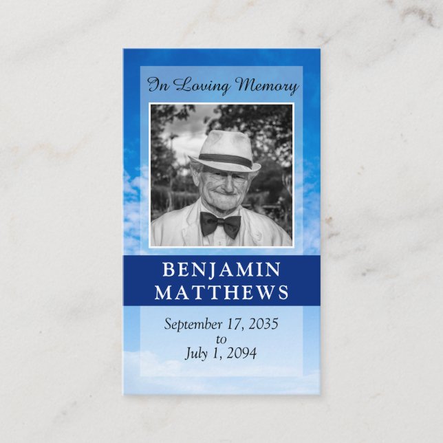 Tarjeta De Recepción Moderno y personalizado poema de oración funeraria (Anverso)