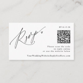 Tarjeta De Recepción Moderno y sencillo código QR Minimalista Wedding R