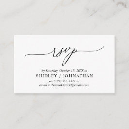 Tarjeta De Recepción Moderno y simple caligrafía negra, boda RSVP