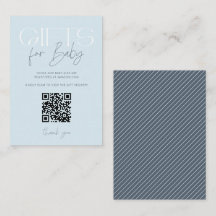 Modernos y elegantes regalos azules Baby Shower QR