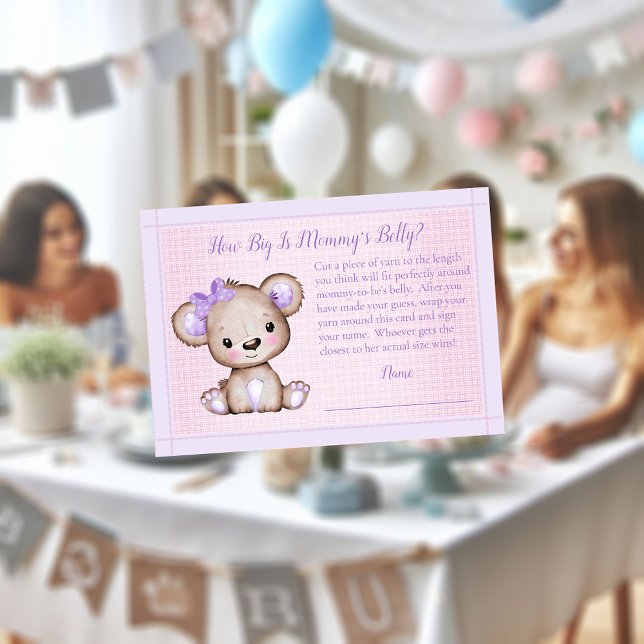 Tarjeta De Recepción Moms Belly Tamaño Chica púrpura Juego de Baby Show (Subido por el creador)