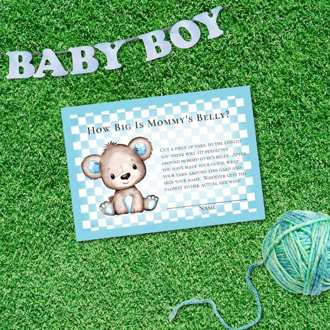 Tarjeta De Recepción Moms Belly Tamaño Cuido Oso Picnic Baby Shower Jue (Subido por el creador)