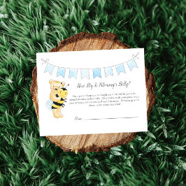 Tarjeta De Recepción Moms Belly Tamaño del juego Boy Teddy Bear y Bee