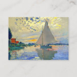 Tarjeta De Recepción Monet Sailboat en Le Petit-Gennevilliers<br><div class="desc">Cartas de clausura con la pintura al óleo de Claude Monet en el barco de vela de Le Petit-Gennevilliers (1874). Un sereno velero navega por las aguas de París,  Francia. Perfecto para los amantes del impresionismo y de los coleccionistas de arte francés.</div>