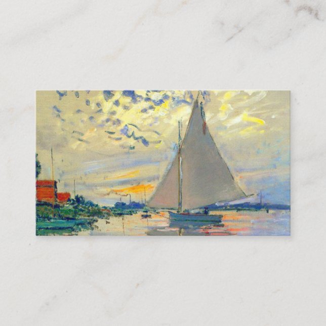 Tarjeta De Recepción Monet Sailboat en Le Petit-Gennevilliers (Anverso)