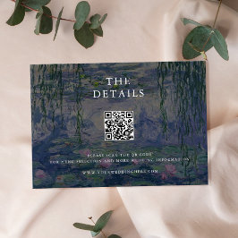 Tarjeta De Recepción Monet Water Lilies Boda