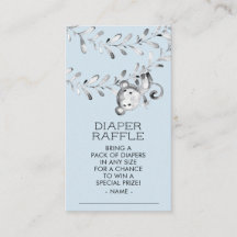 Monkey Boys Baby Shower Diaper Raffle Ticket