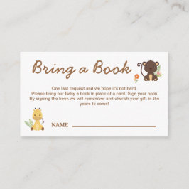 Tarjeta De Recepción Mono jirafa lindo trae un libro a una fiesta de be