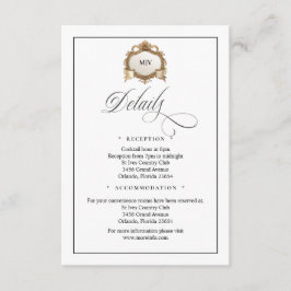 Tarjeta De Recepción Monogram Creat QR Code Enclosure Card